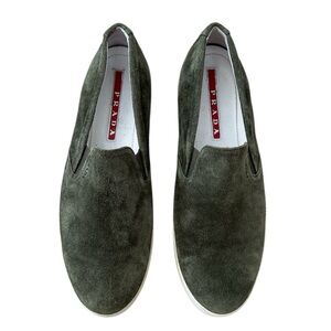 Prada Women’s Green Suede Slip-on Shoe Size 41